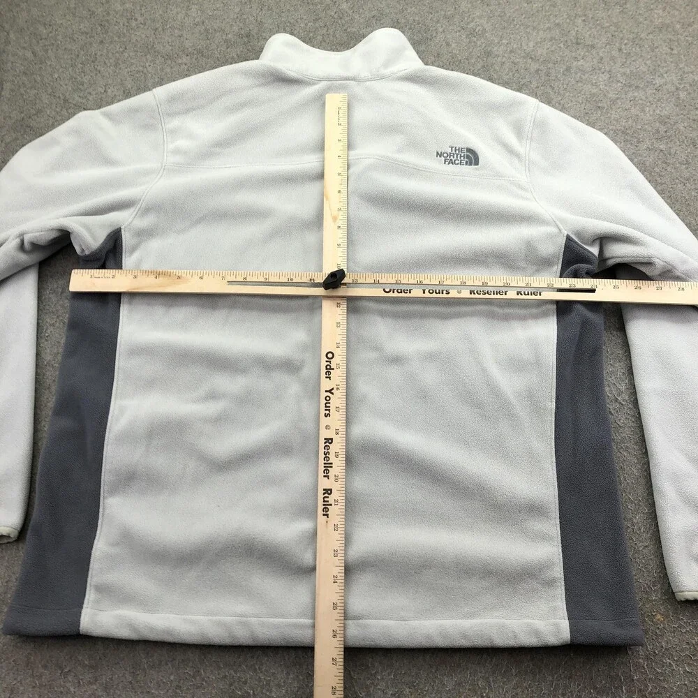The North Face Jacket Mens XL Gray Fleece Full Zip Colorblock Hiking Outdoor